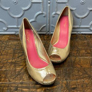 Gold Lilly Pulitzer Wedges
